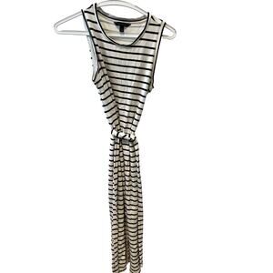 Banana Republic Sleeveless Shift Dress Women's Size Small Striped White & Black